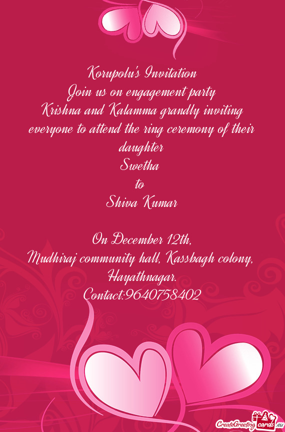 Join us on engagement party