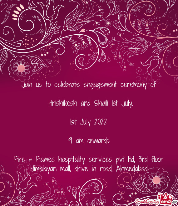 Join us to celebrate engagement ceremony of