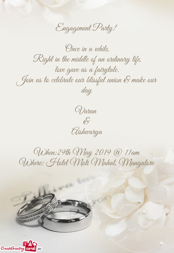 Join us to celebrate our blissful union & make our day