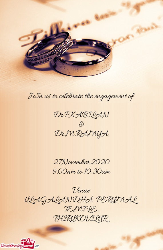 JoIn us to celebrate the engagement of
