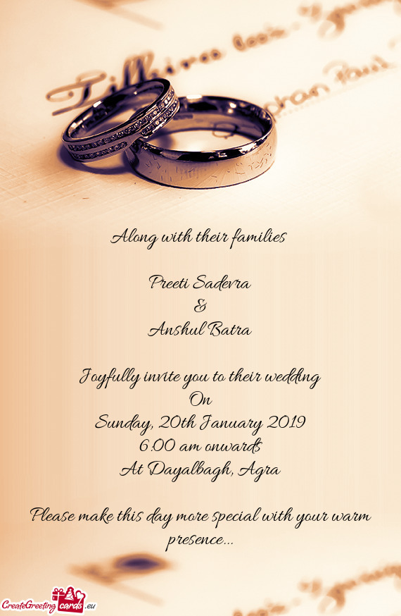 Joyfully invite you to their wedding