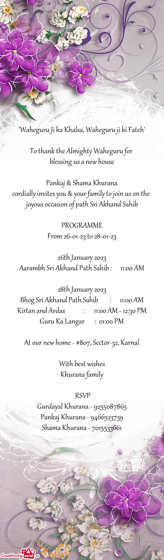 Joyous occasion of path Sri Akhand Sahib