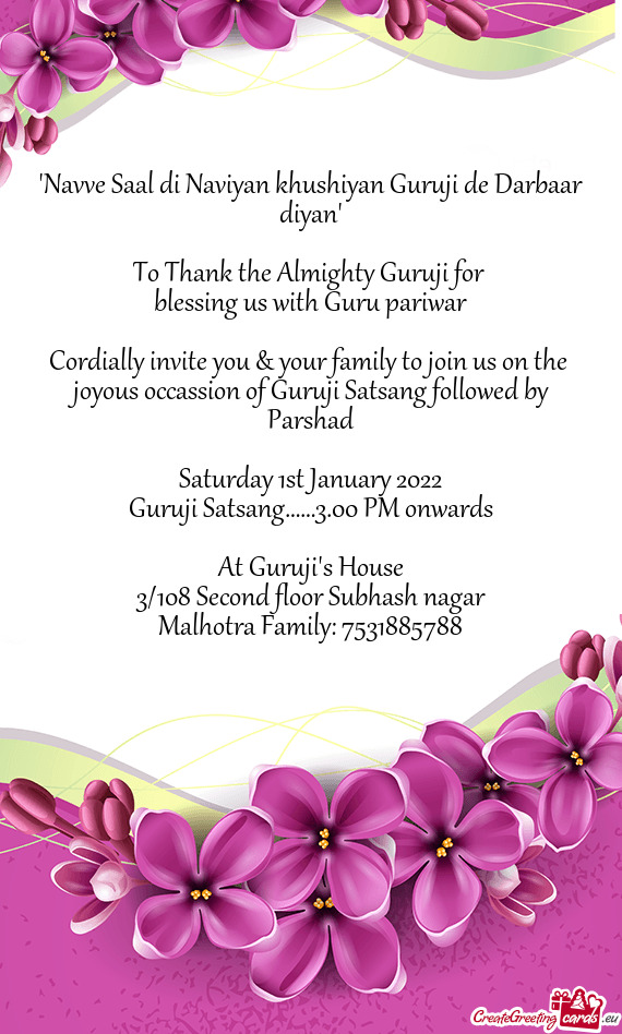 Joyous occassion of Guruji Satsang followed by Parshad