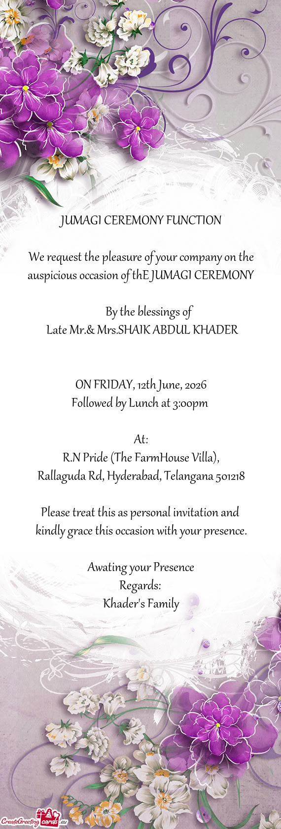 JUMAGI CEREMONY FUNCTION