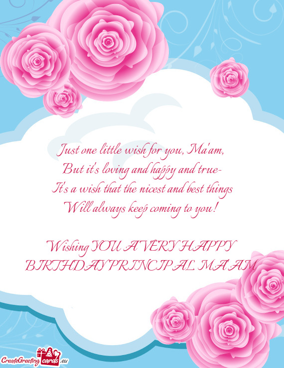 Just one little wish for you, Ma