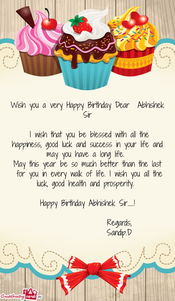 K, good health and prosperity. 