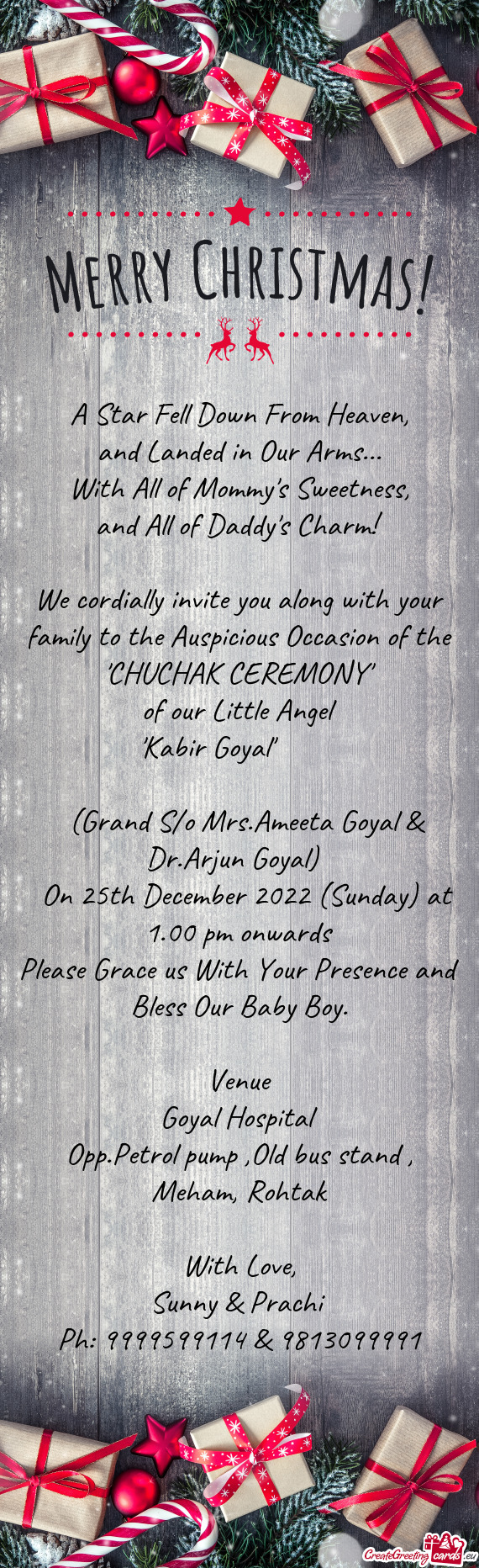 "Kabir Goyal"        (Grand S/o Mrs.Ameeta Goyal & Dr.Arjun G