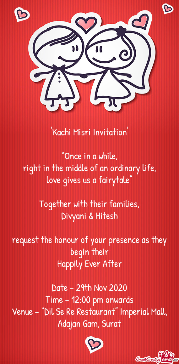 "Kachi Misri Invitation"