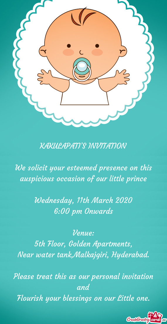 KAKULAPATI’S INVITATION