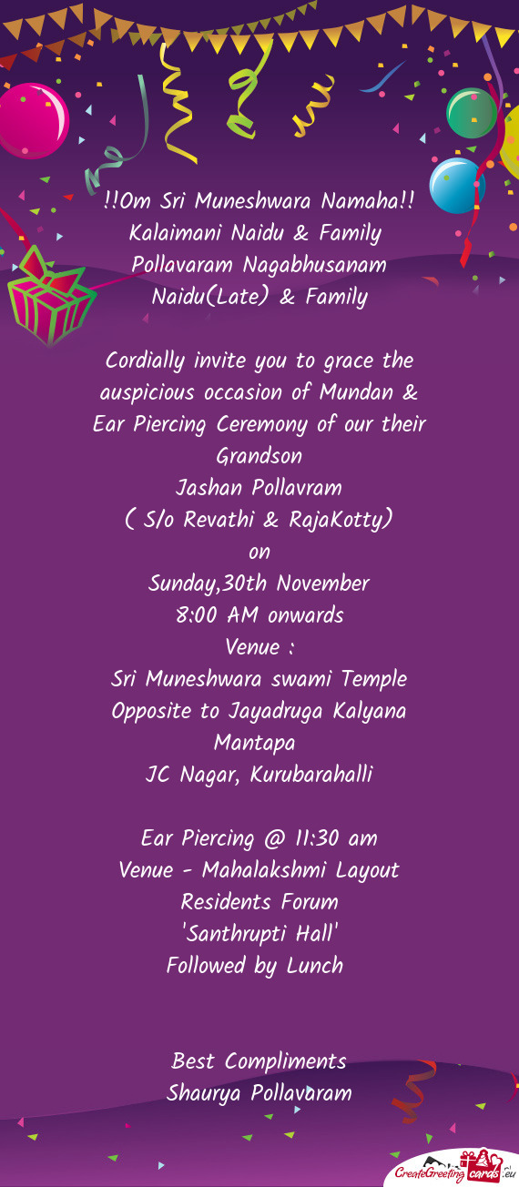 Kalaimani Naidu & Family