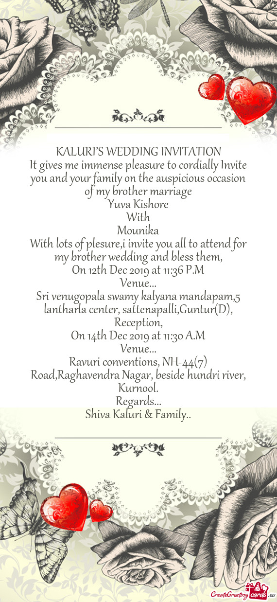 KALURI’S WEDDING INVITATION