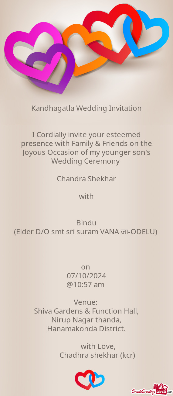 Kandhagatla Wedding Invitation