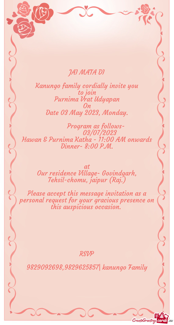 Kanungo family cordially invite you