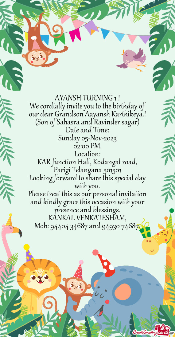 KAR function Hall, Kodangal road