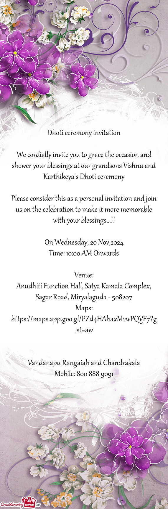 Karthikeya's Dhoti ceremony