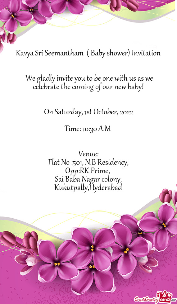 Kavya Sri Seemantham ( Baby shower) Invitation