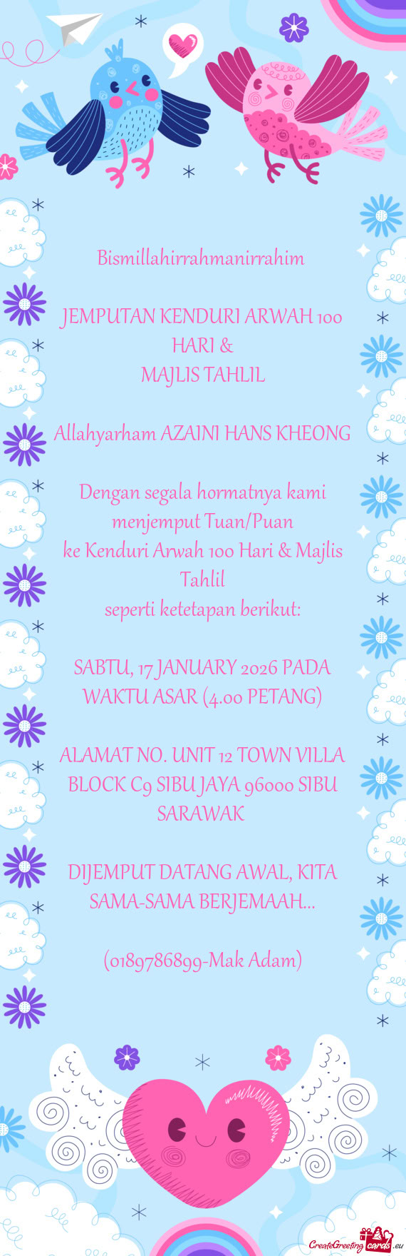 Ke Kenduri Arwah 100 Hari & Majlis Tahlil