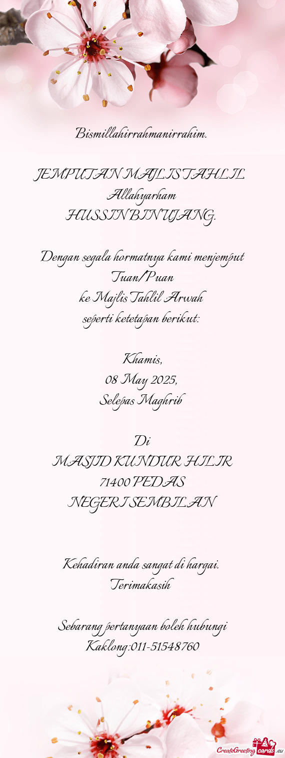 Ke Majlis Tahlil Arwah