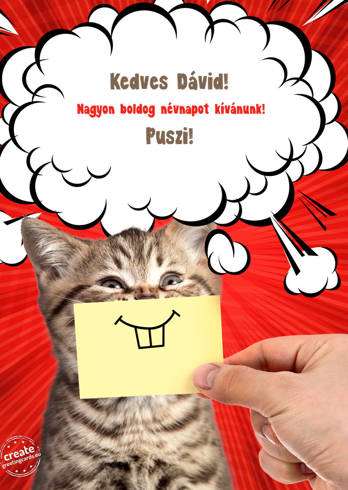 Kedves Dávid! Nagyon boldog névnapot kívánunk! Puszi