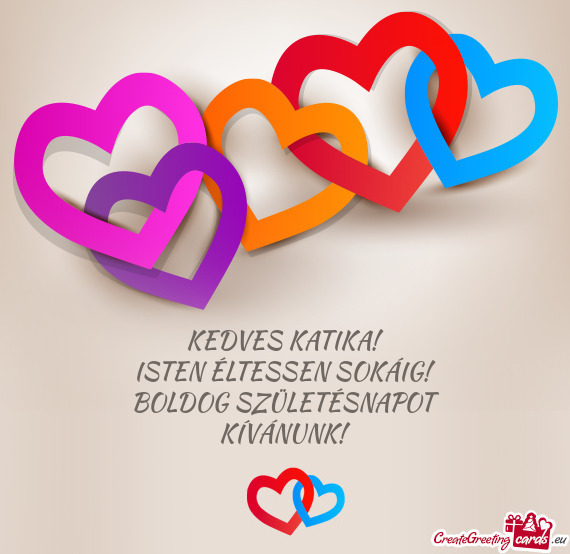 KEDVES KATIKA! ISTEN ÉLTESSEN SOKÁIG! BOLDOG SZÜLETÉSNAPOT KÍVÁNUNK