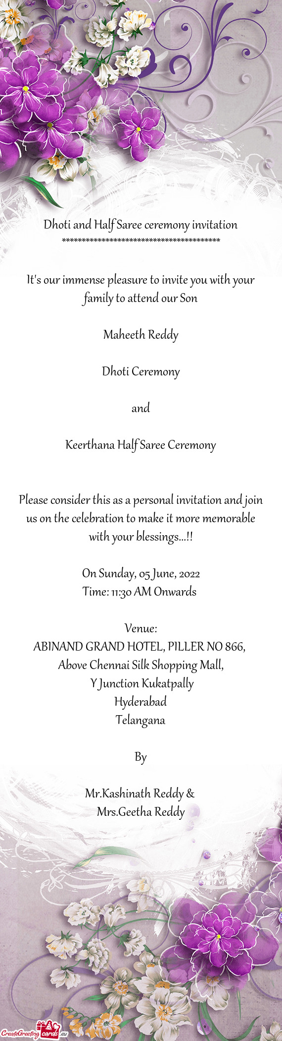 Keerthana Half Saree Ceremony
