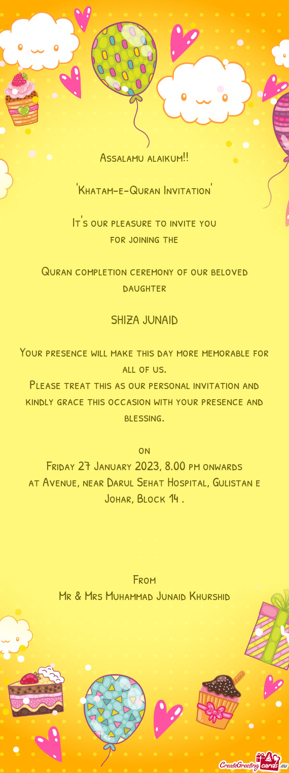 "Khatam-e-Quran Invitation"