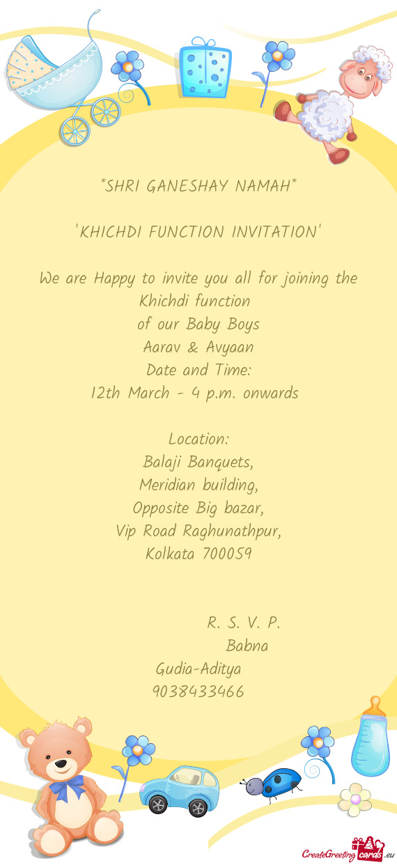 "KHICHDI FUNCTION INVITATION"