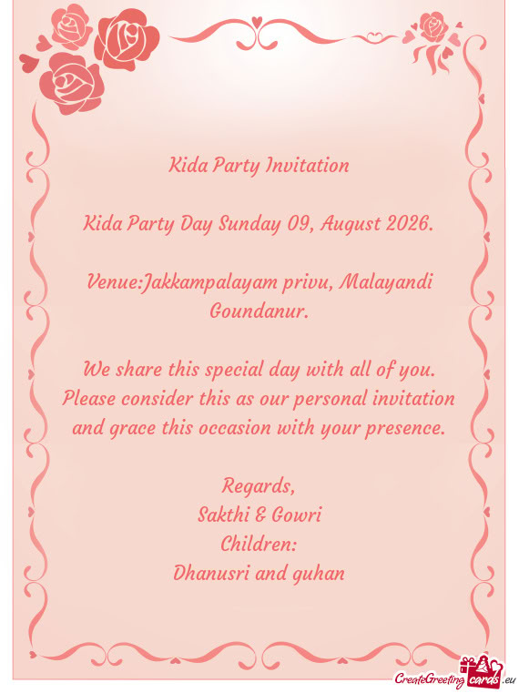 Kida Party Day Sunday 09, August 2026