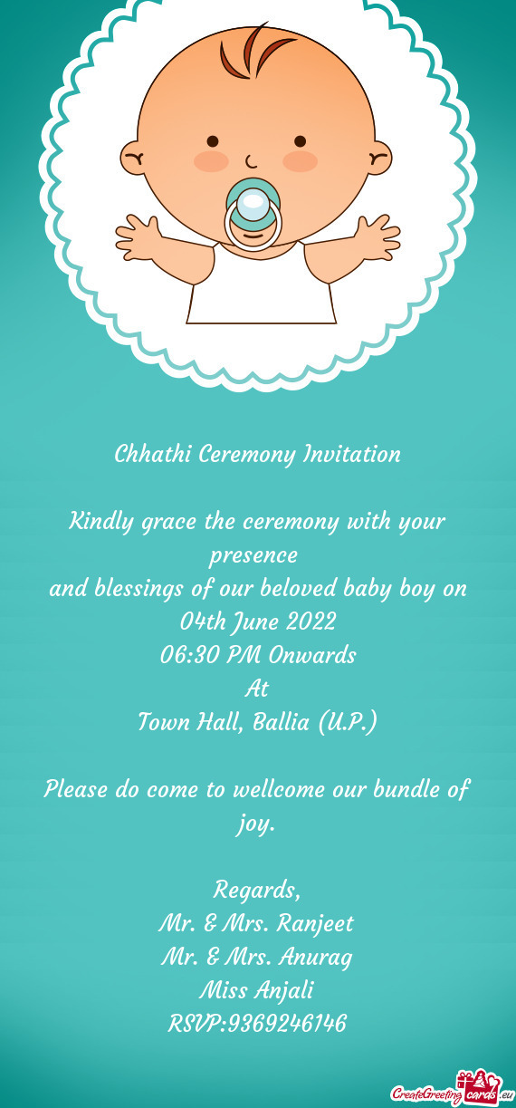 Kindly grace the ceremony with your presence