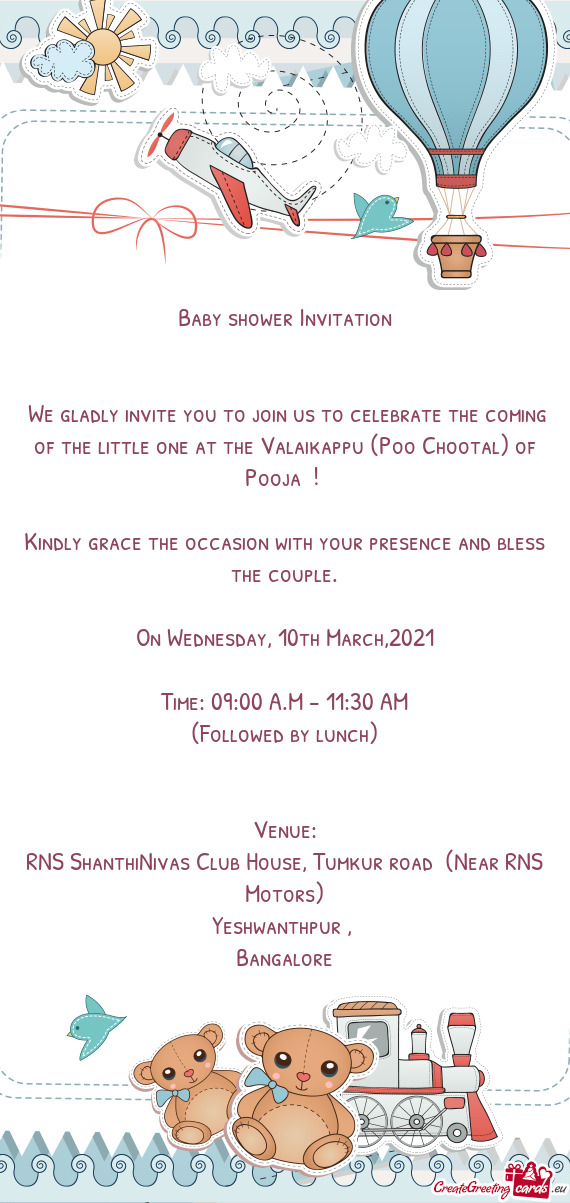 Kindly grace the occasion with your presence and bless the couple