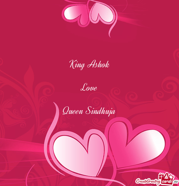 King Ashok    Love    Queen Sindhuja
