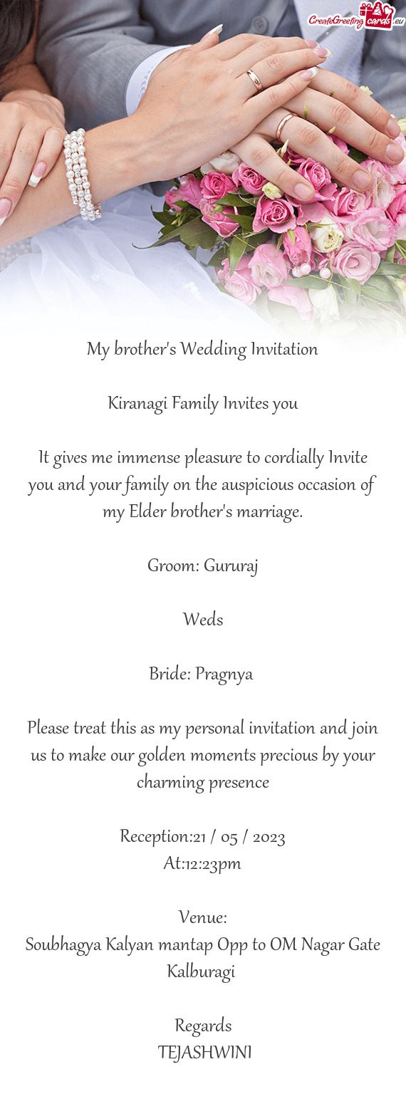 Kiranagi Family Invites you