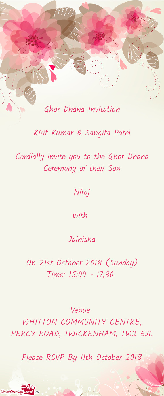 Kirit Kumar & Sangita Patel