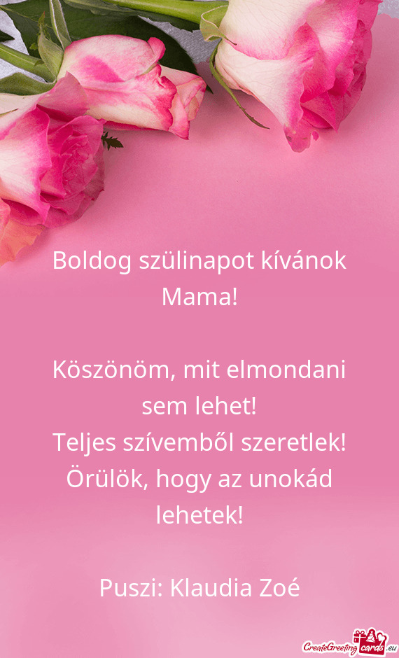 Köszönöm, mit elmondani sem lehet