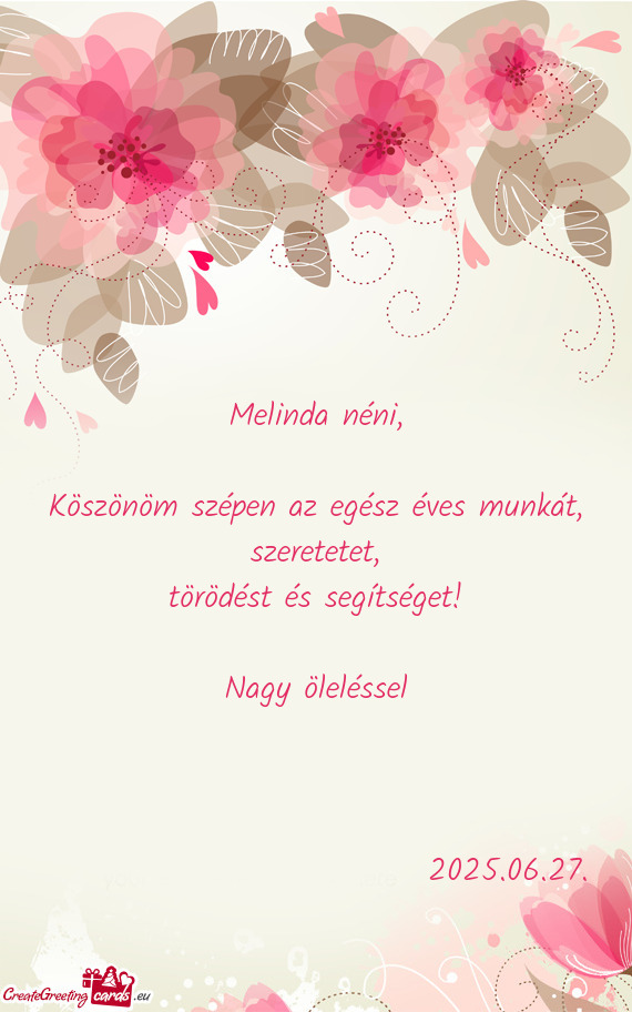 Köszönöm szépen az egész éves munkát, szeretetet