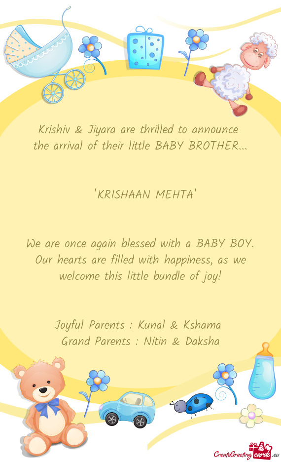 Krishiv & Jiyara are thrilled to announce