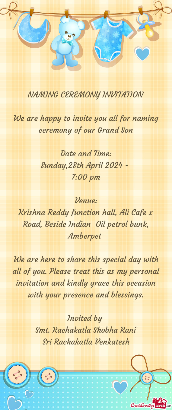 Krishna Reddy function hall, Ali Cafe x Road, Beside Indian Oil petrol bunk