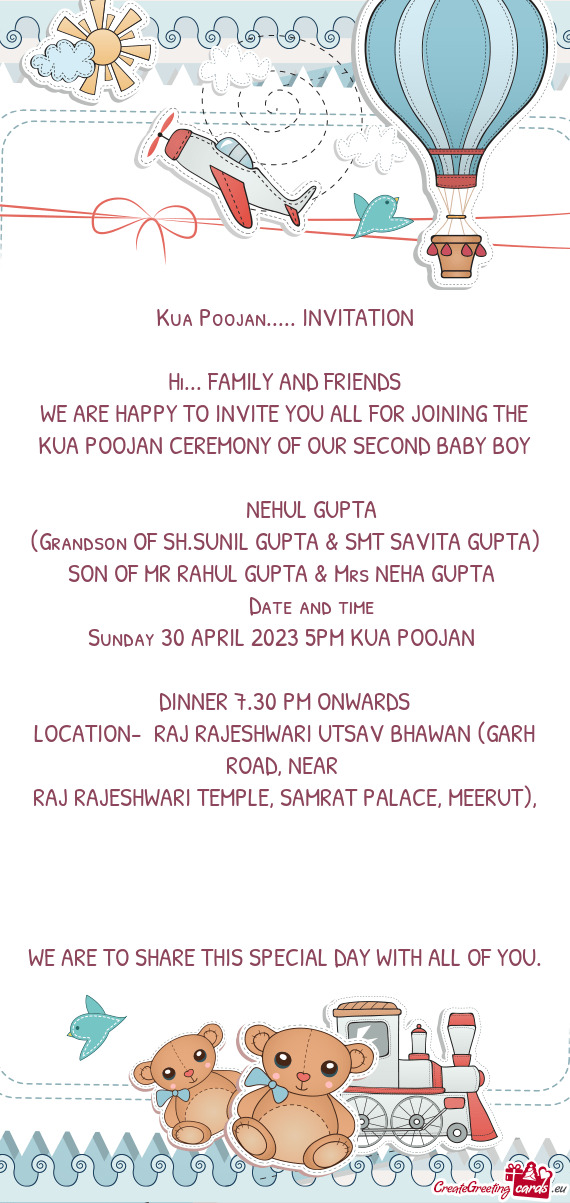 Kua Poojan..... INVITATION