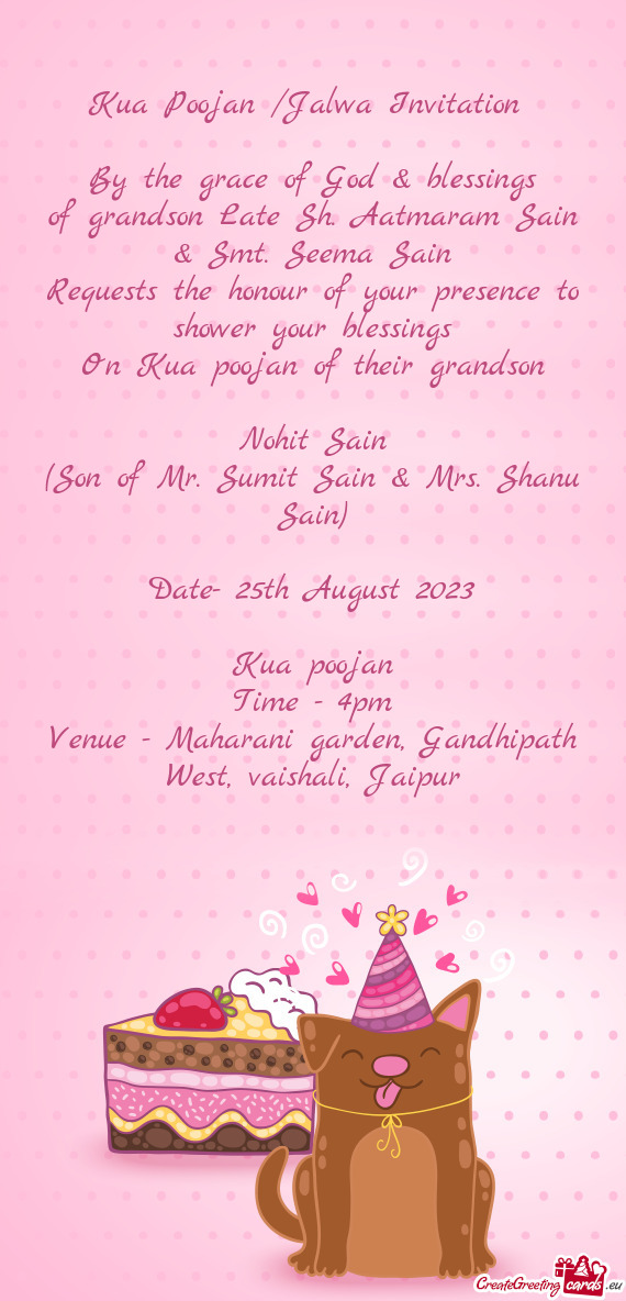 Kua Poojan /Jalwa Invitation