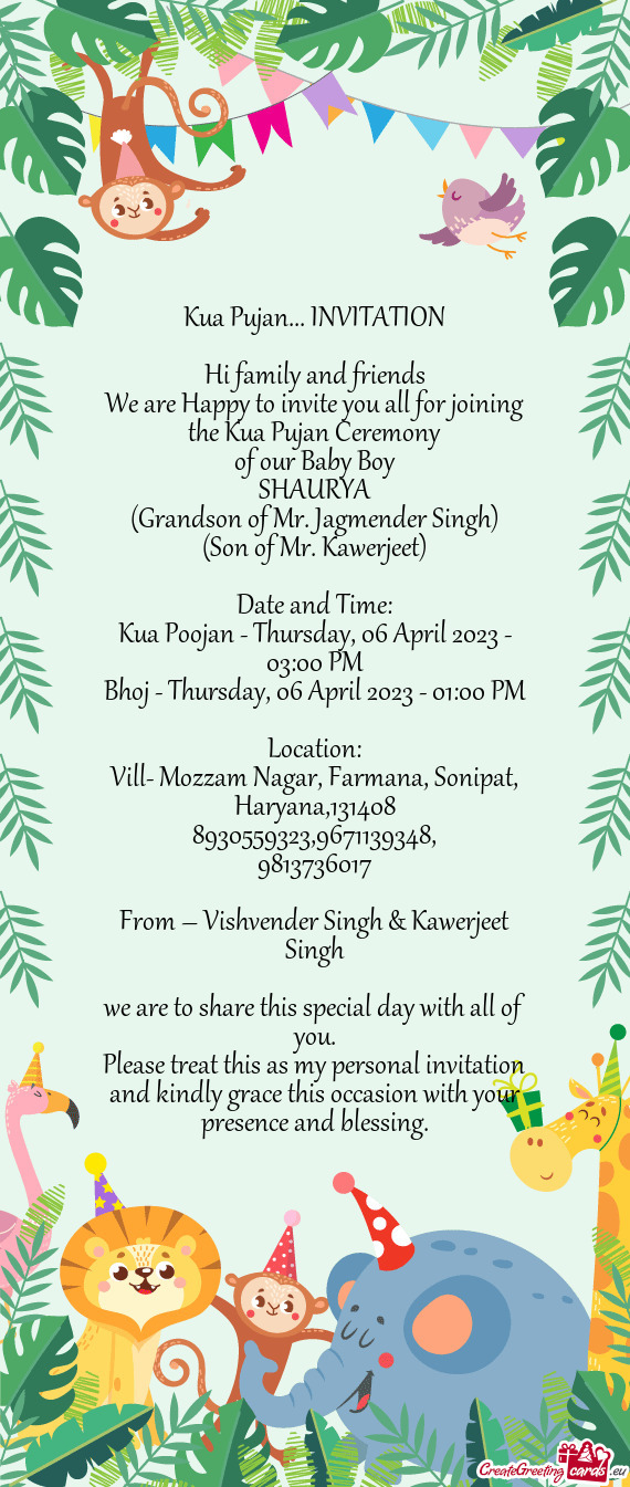 Kua Poojan - Thursday, 06 April 2023 - 03:00 PM