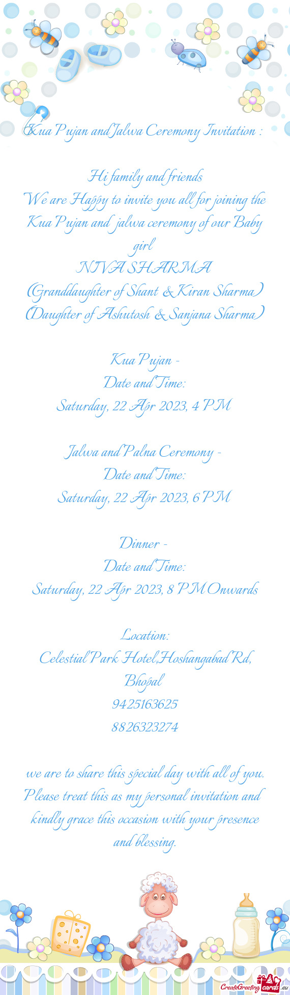 Kua Pujan and Jalwa Ceremony Invitation
