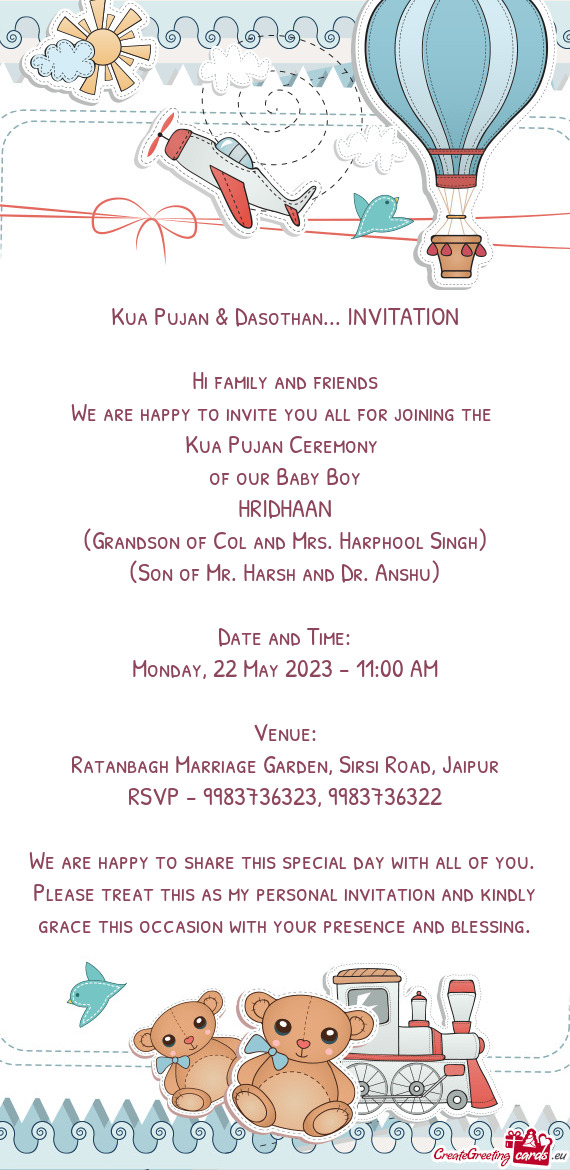 Kua Pujan & Dasothan... INVITATION