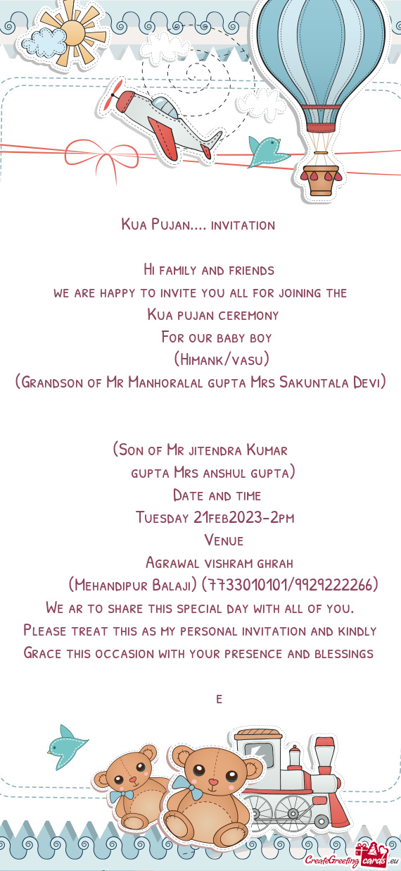 Kua Pujan.... invitation