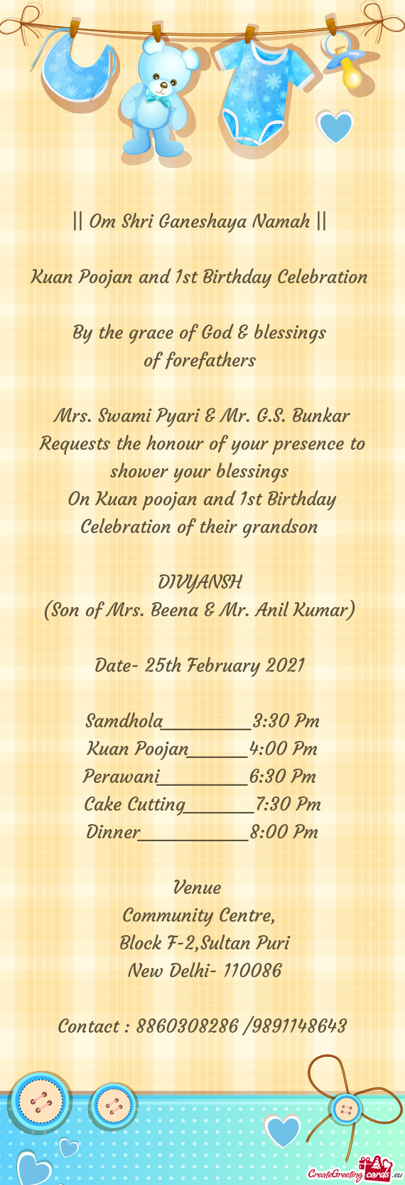 Kuan Poojan and 1st Birthday Celebration