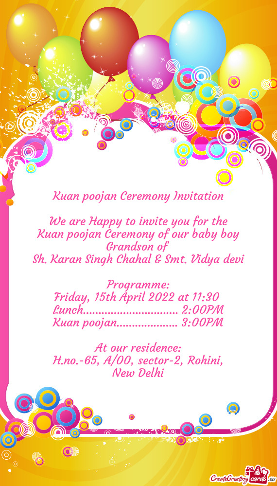 Kuan poojan Ceremony of our baby boy