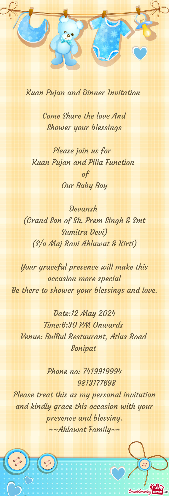 Kuan Pujan and Dinner Invitation