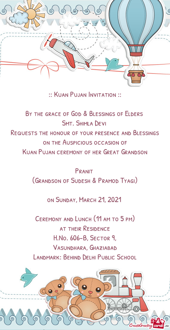 Kuan Pujan ceremony of her Great Grandson