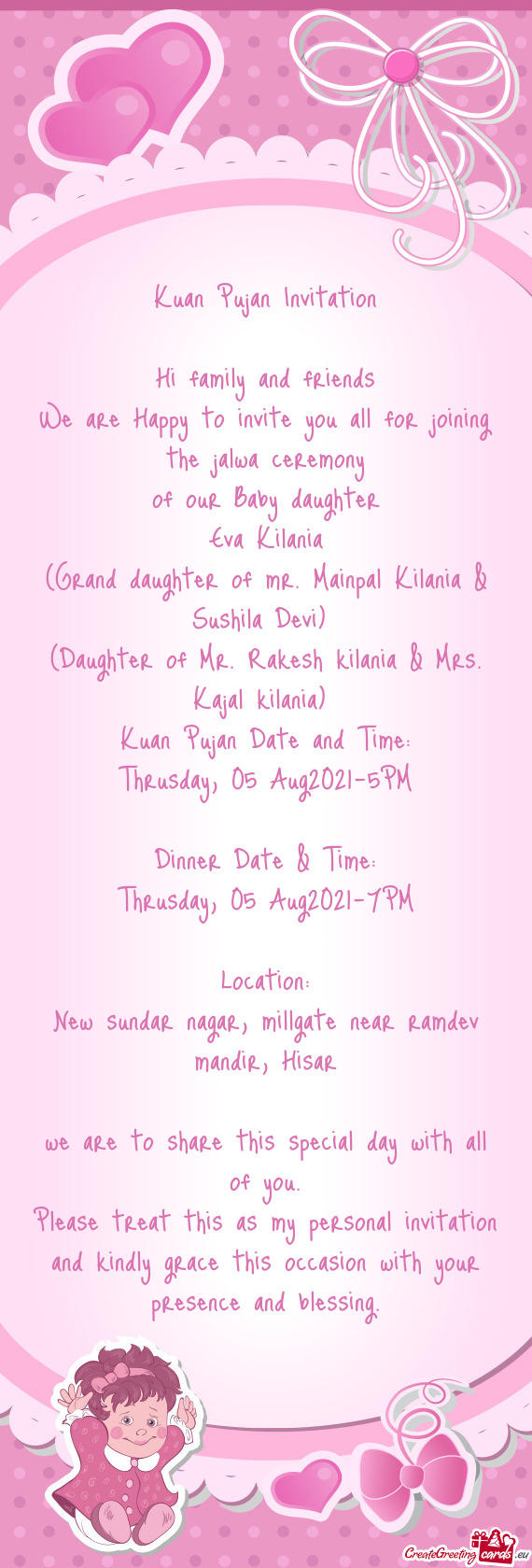 Kuan Pujan Date and Time: