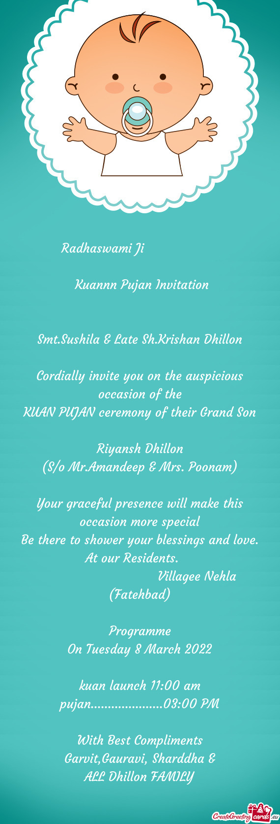 Kuannn Pujan Invitation