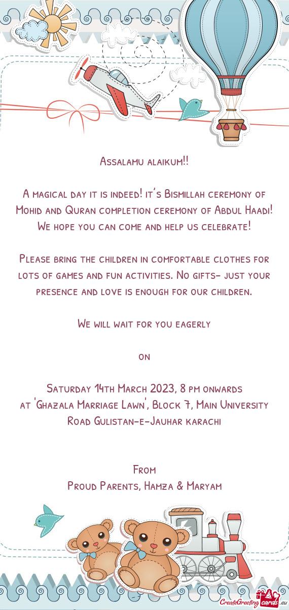 L Haadi! We hope you can come and help us celebrate